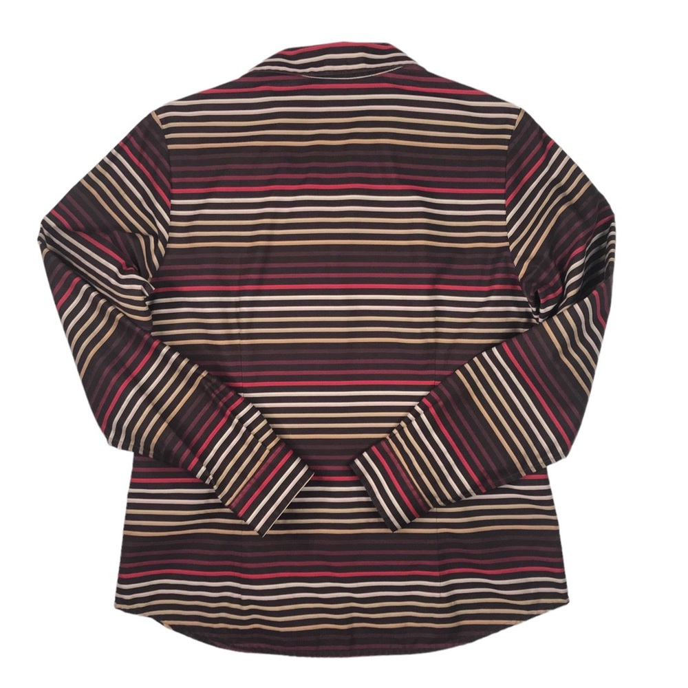 🎈SALE Coldwater Creek Classic Striped Blouse Size S No Iron Fitted Autumn Fall - Picture 14 of 15